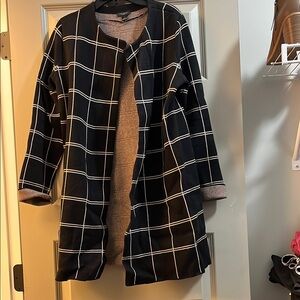 Ann Taylor Black and White Plaid Blazer